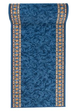 Moderný metrážny koberec v modrej farbe