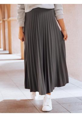 Tmavosivá plisovaná sukňa s gumou v páse