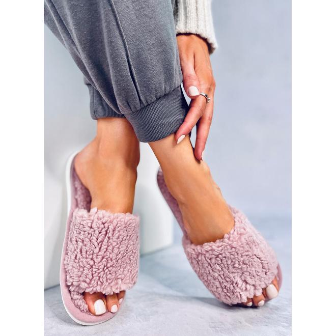 Ružové teplé papuče na doma pre dámy