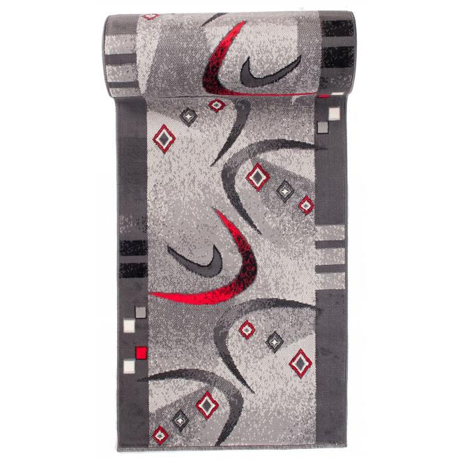 Sivý metrážny koberec so vzorom