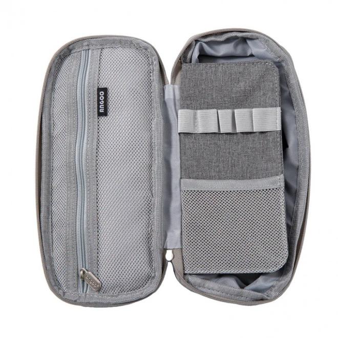 Sivý veľký peračník s dvomi priehradkami