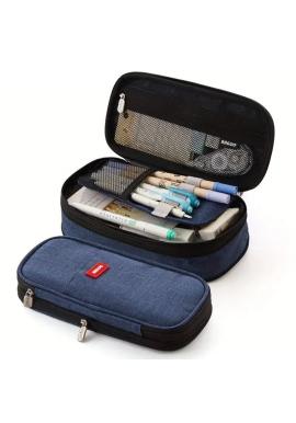 Dvojkomorový veľký peračník v tmavomodrej farbe