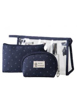 Sada troch kozmetických tašiek tmavomodrej farby vo výpredaji