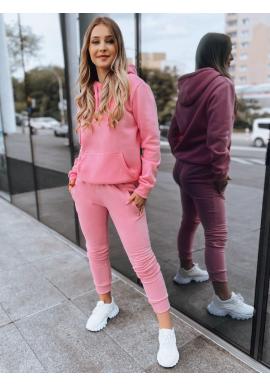 Dámska športová mikina s kapucňou v svetloružovej farbe