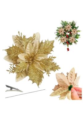 Zlatý kvet s brokátom na stromček