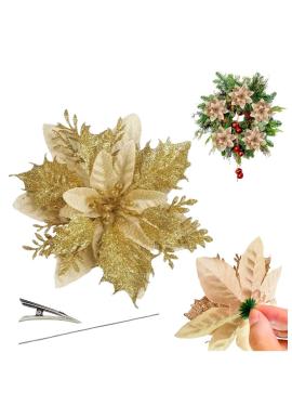 Zlatý kvet s brokátom na stromček