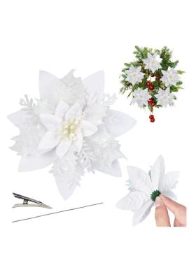 Biely brokátový kvet na stromček