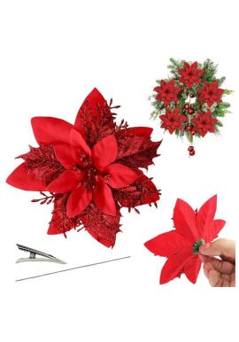 Brokátový červený kvet na stromček