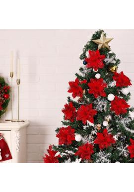 Brokátový červený kvet na stromček