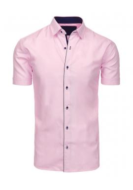 Ružová spoločenská košeľa s krátkym rukávom pre pánov