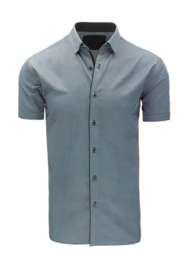 Tmavomodrá moderná košeľa s krátkym rukávom pre pánov