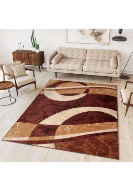 Moderný hnedý koberec so vzorom
