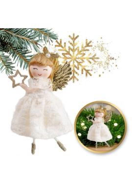 Biely vianočný anjel na stromček