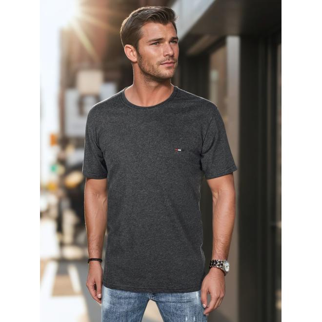 Pánske tmavosivé tričko s výšivkou RX5634