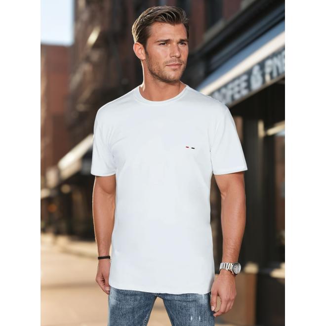 Biele pánske tričko s výšivkou RX5640