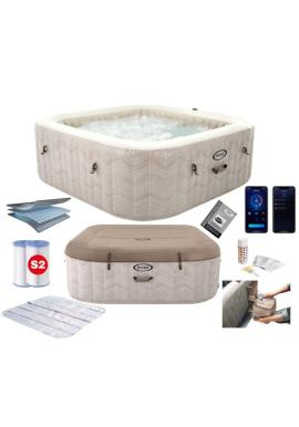 Nafukovacia štvorcová hydromasážna jacuzzi pre 6 osôb