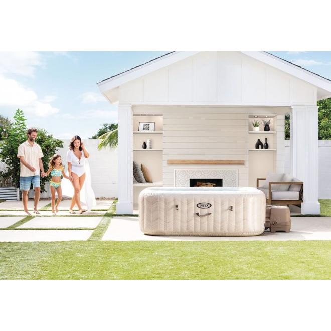 Nafukovacia štvorcová hydromasážna jacuzzi pre 6 osôb