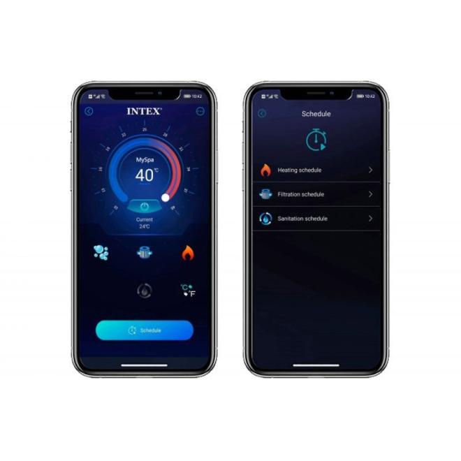 Nafukovacia štvorcová hydromasážna jacuzzi pre 6 osôb