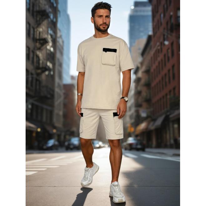 Pánska béžová tepláková súprava AX0809