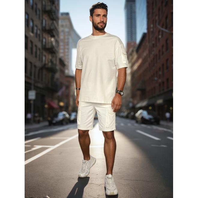 Biela tepláková pánska súprava AX0798