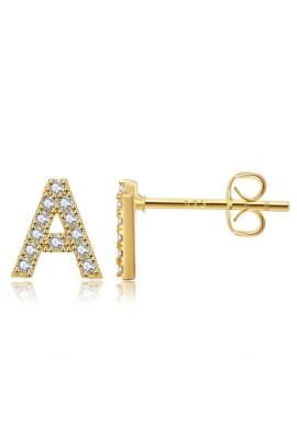 Pozlátené náušnice písmeno A