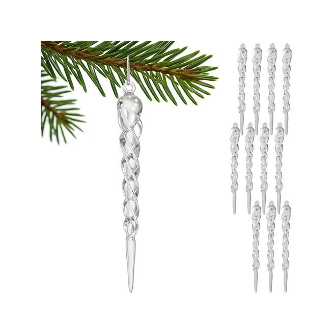 Vianočné cencúle na stromček - 12 ks