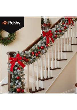 Zasnežená hustá vianočná girlanda 29 cm/2,7 m