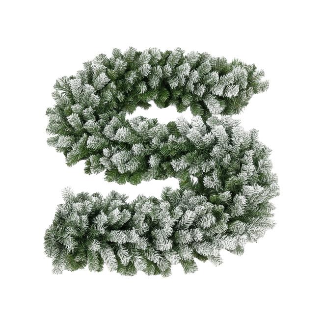 Zasnežená hustá vianočná girlanda 29 cm/2,7 m