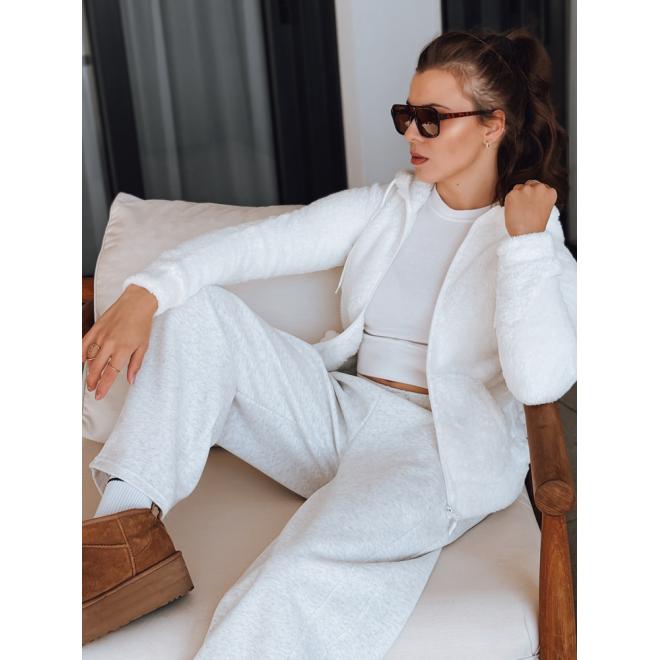 Dámska biela mäkká mikina BY1555