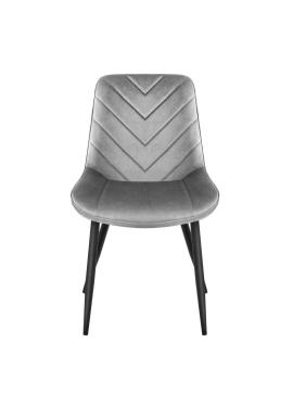 Sivá velúrová stolička s prešívaním