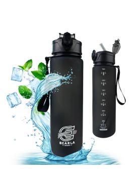 Matná čierna fľaša na vodu - 750 ml v akcii