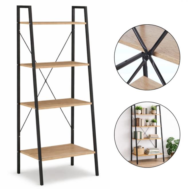 Svetlohnedý loftový regál so 4 policami