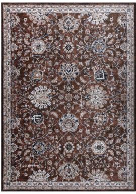 Hnedý bavlnený koberec so vzorom