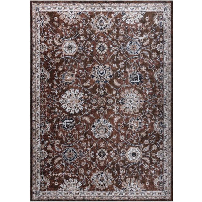 Hnedý bavlnený koberec so vzorom