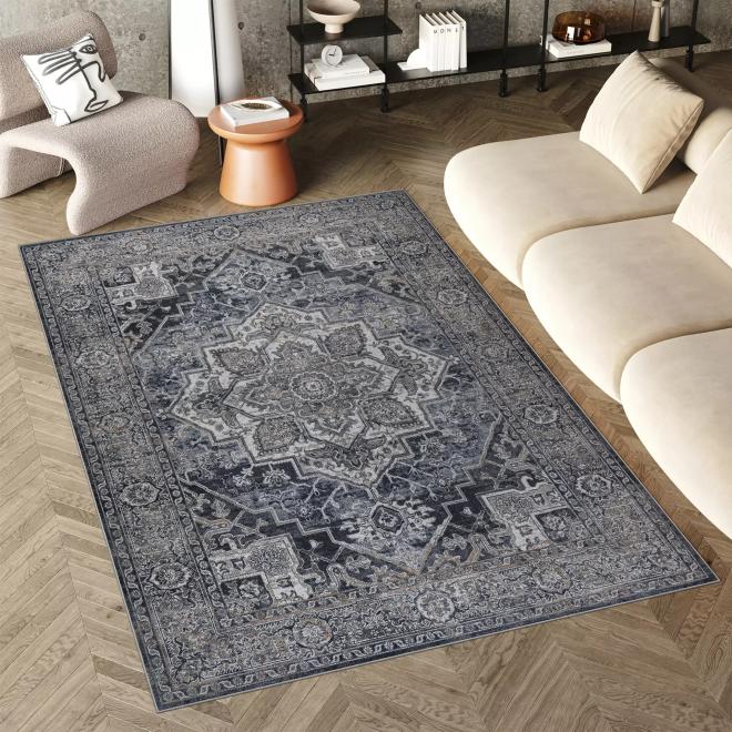 Bavlnený vintage koberec so vzorom