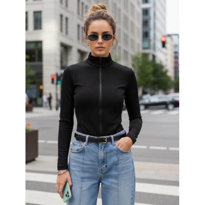 Čierna dámska mikina na zips BY1562