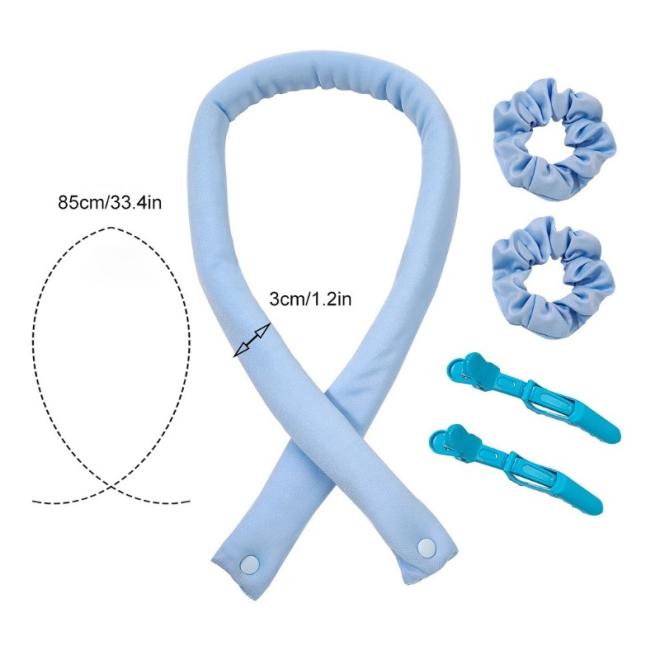 Modrá sada na natáčanie vlasov bez tepla