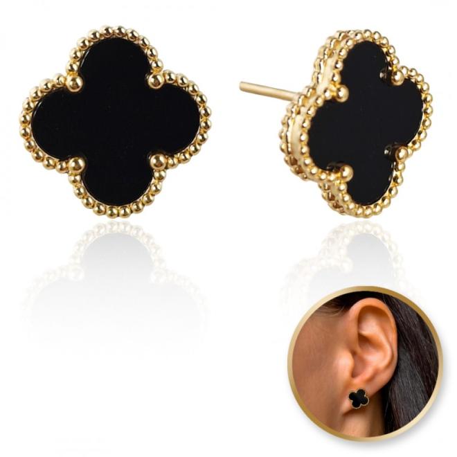 Čierne dámske náušnice z chirurgickej ocele