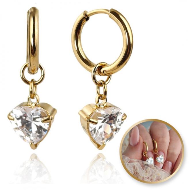 Pozlátené náušnice so srdiečkami