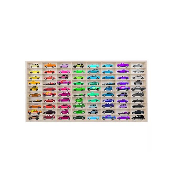 Drevená polica na autíčka