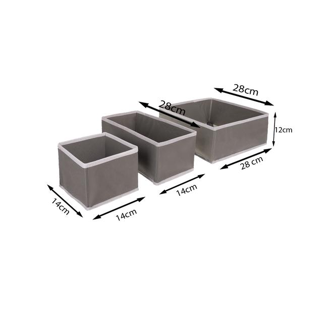 Sivé organizéry na bielizeň - sada 6 ks