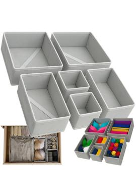 Sivé organizéry na bielizeň - sada 6 ks