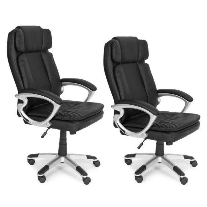 Ergonomická čierna stolička s dvojitým čalúnením