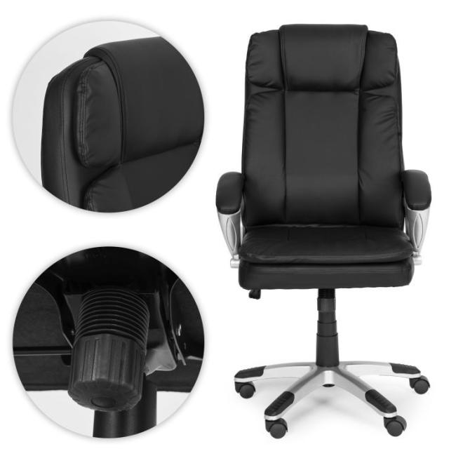 Ergonomická čierna stolička s dvojitým čalúnením