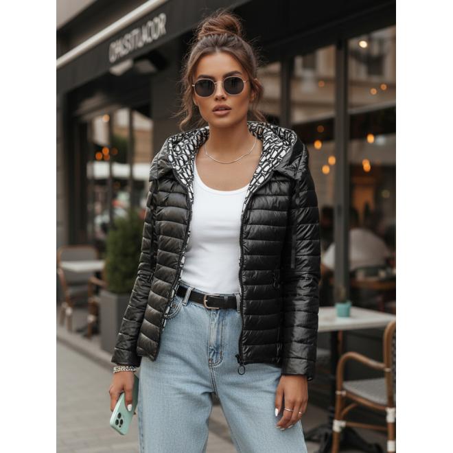 Dámska obojstranná čierna bunda TY4506