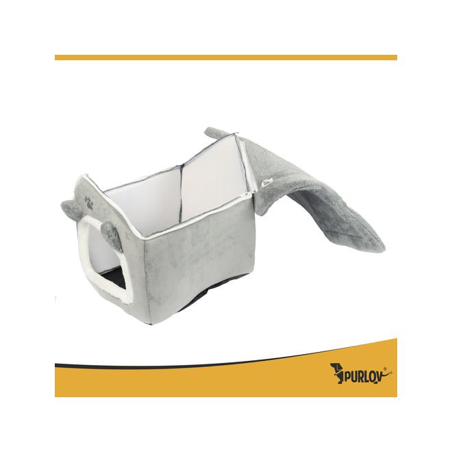 Mačací pelech - sivý domček