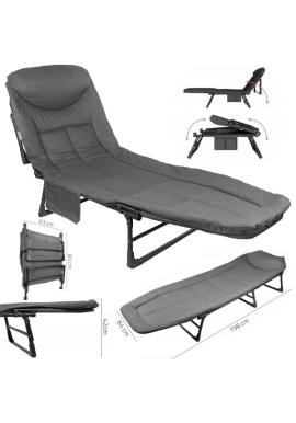 Skladacia sivá kempingová posteľ Sunwaal