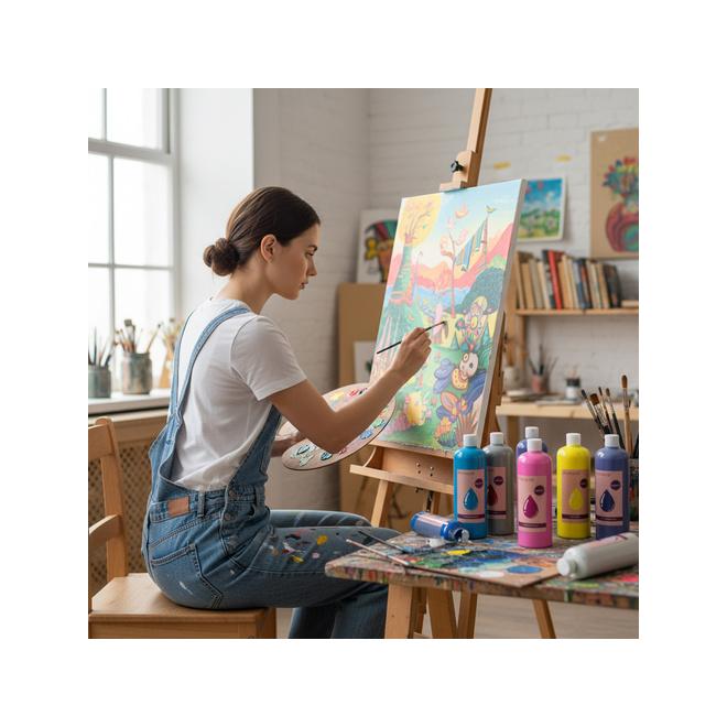 Plagátové farby - sada 18 ks x 500 ml Maaleo