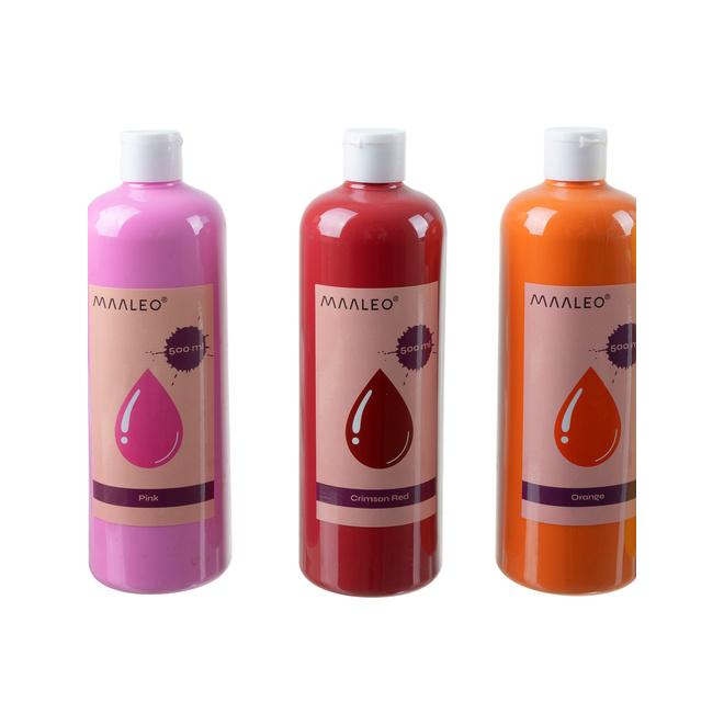 Plagátové farby - sada 18 ks x 500 ml Maaleo
