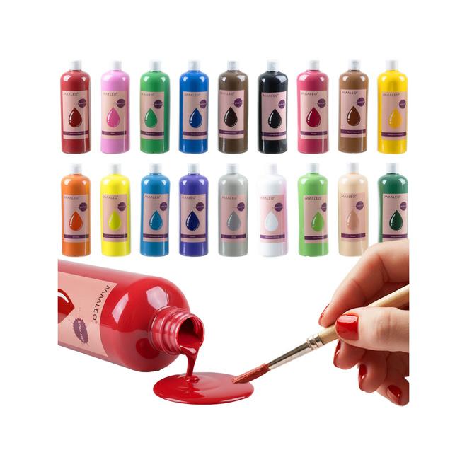 Plagátové farby - sada 18 ks x 500 ml Maaleo
